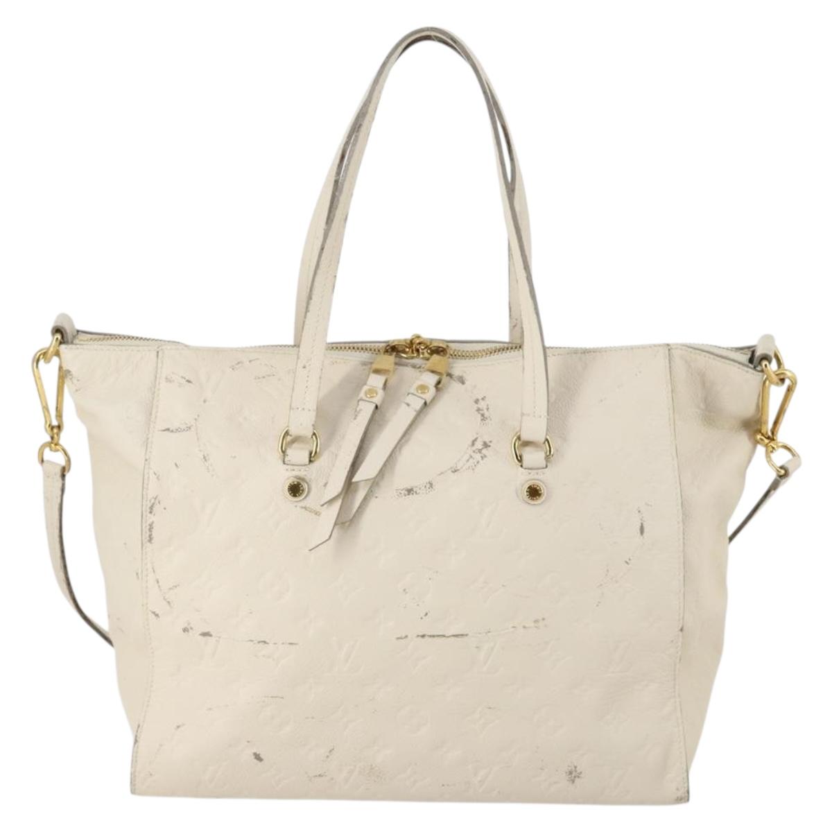 LOUIS VUITTON Monogram Empreinte Lumineuse PM Bag 2way White M93411 Auth 144673
