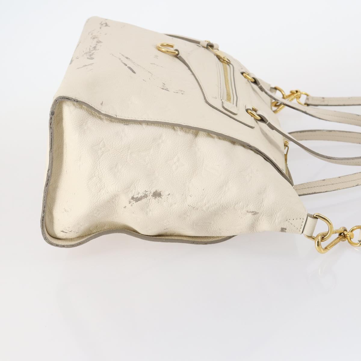 LOUIS VUITTON Monogram Empreinte Lumineuse PM Bag 2way White M93411 Auth 144673