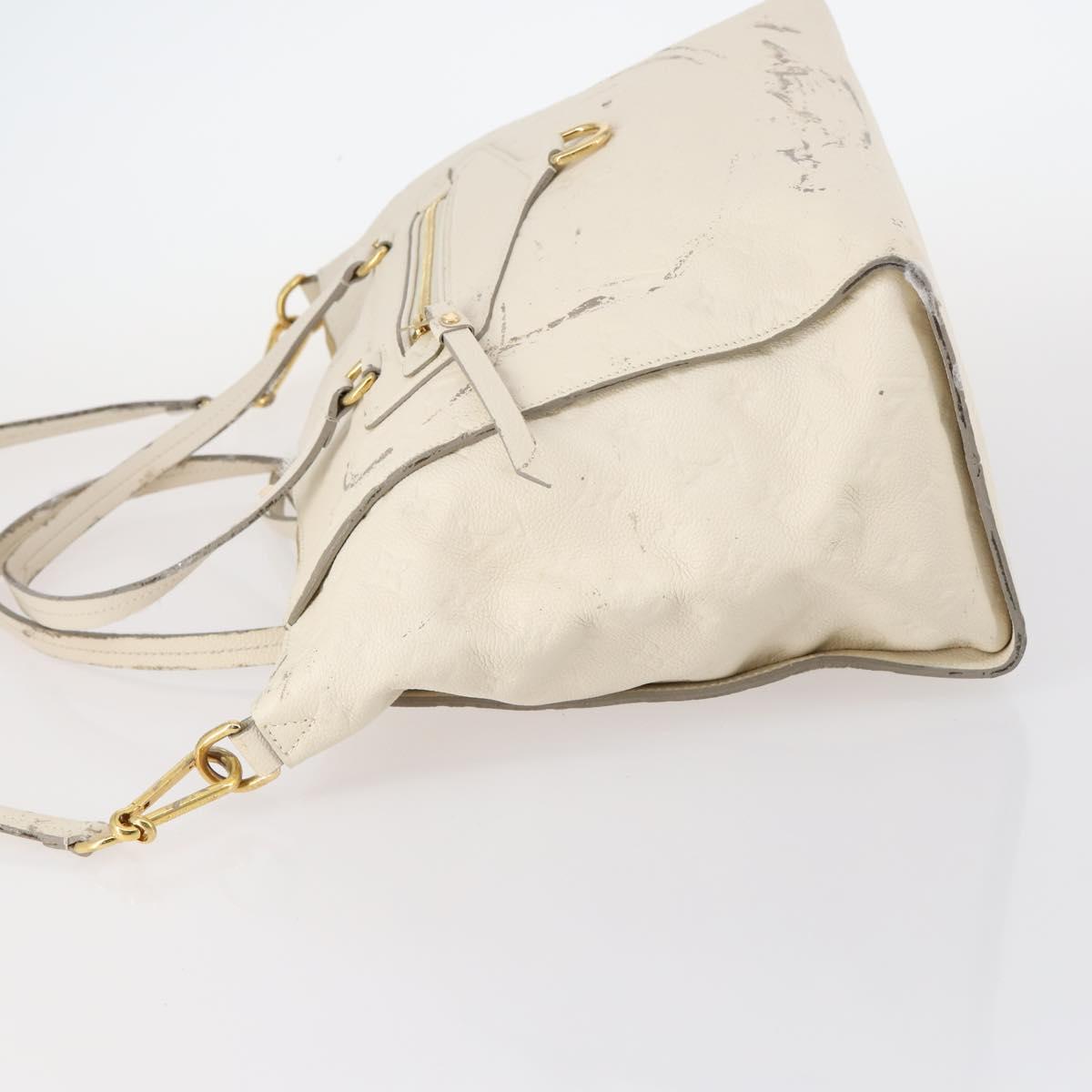 LOUIS VUITTON Monogram Empreinte Lumineuse PM Bag 2way White M93411 Auth 144673