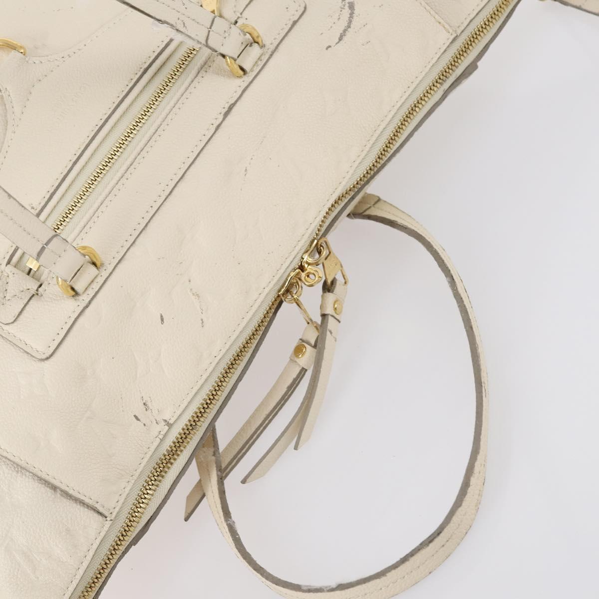 LOUIS VUITTON Monogram Empreinte Lumineuse PM Bag 2way White M93411 Auth 144673
