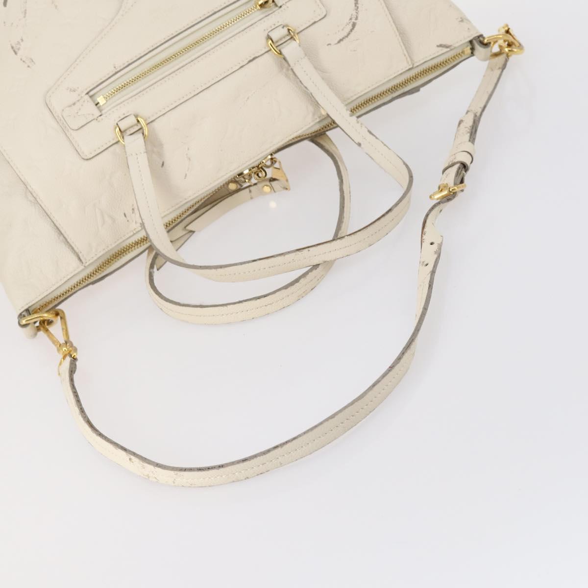 LOUIS VUITTON Monogram Empreinte Lumineuse PM Bag 2way White M93411 Auth 144673