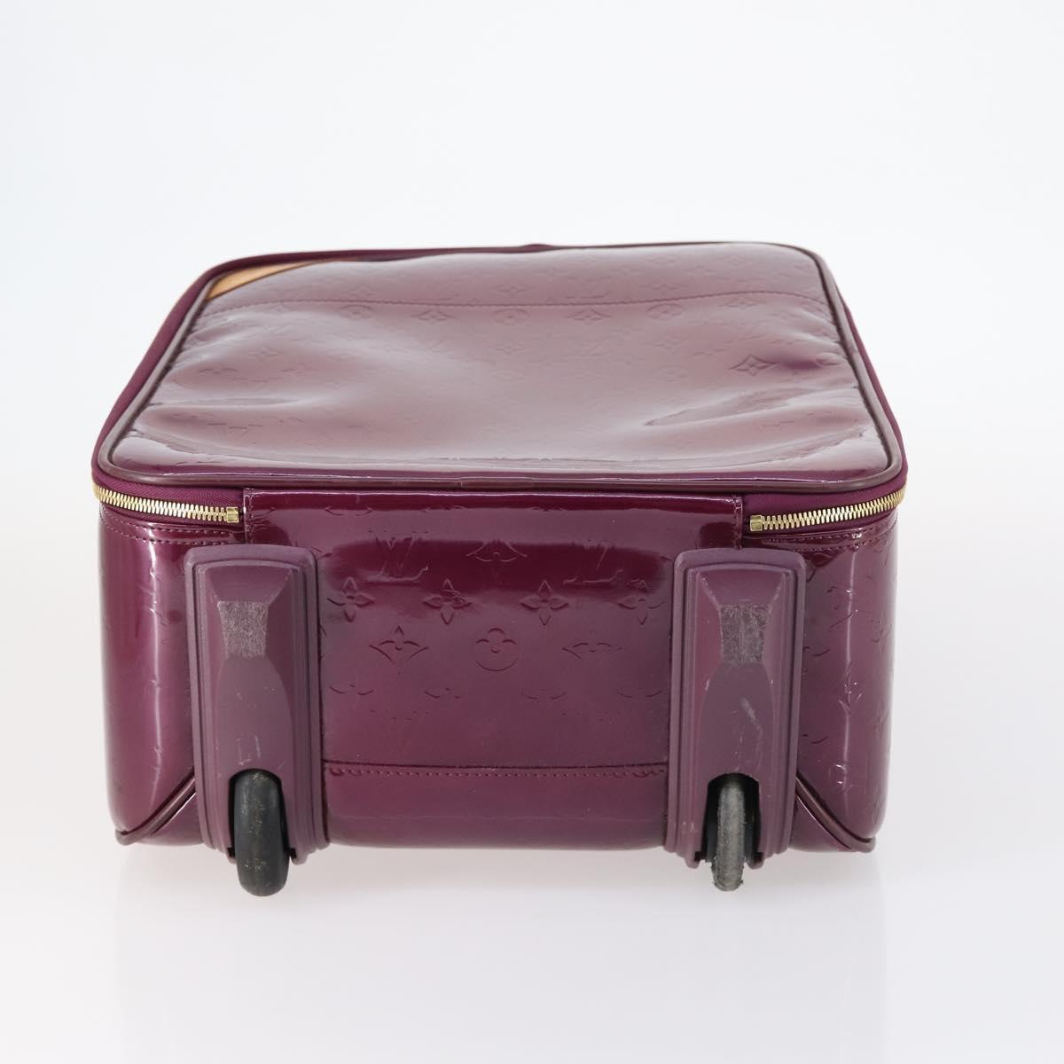 LOUIS VUITTON Monogram Vernis Pegas 45 suitcase Violet LV Auth 144675