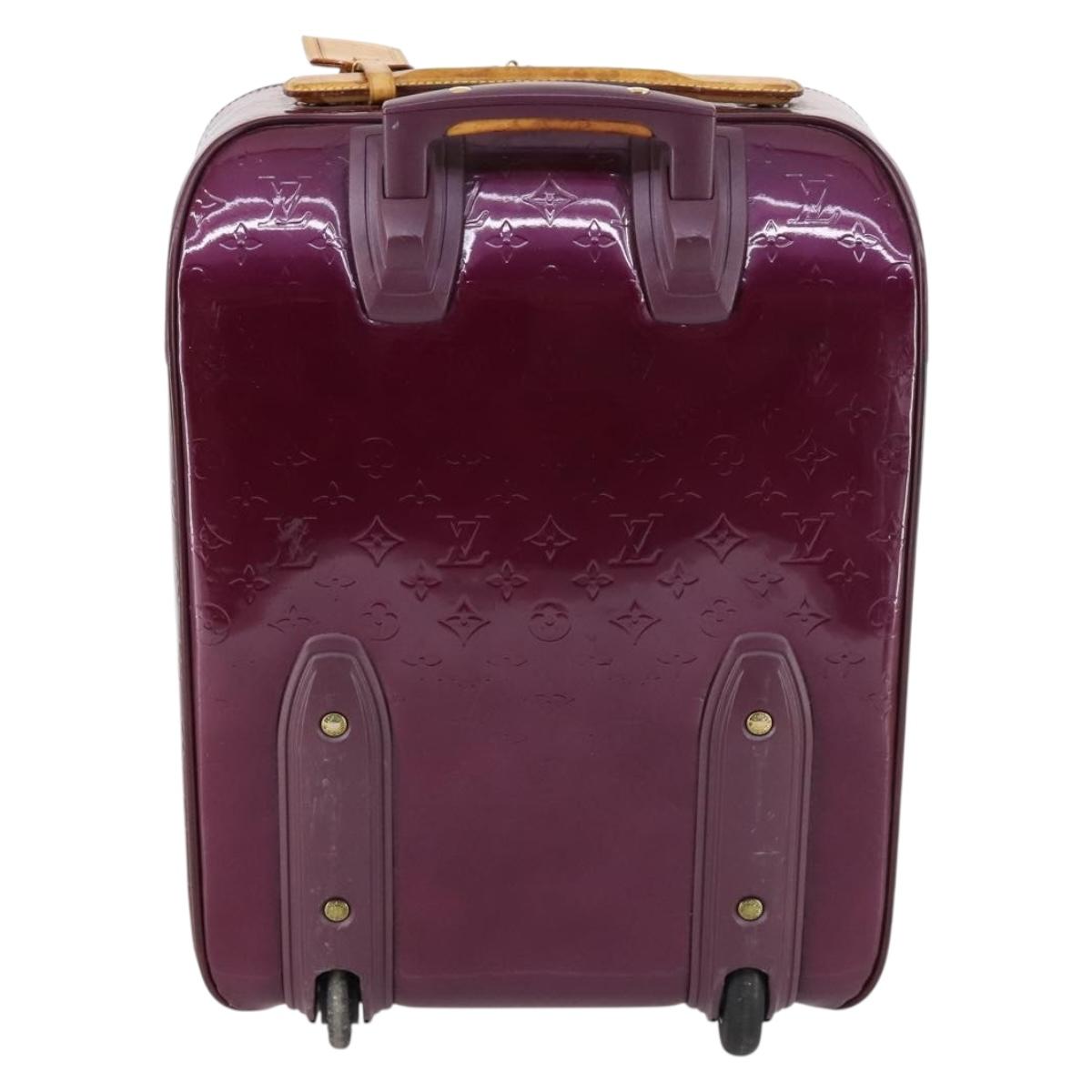 LOUIS VUITTON Monogram Vernis Pegas 45 suitcase Violet LV Auth 144675