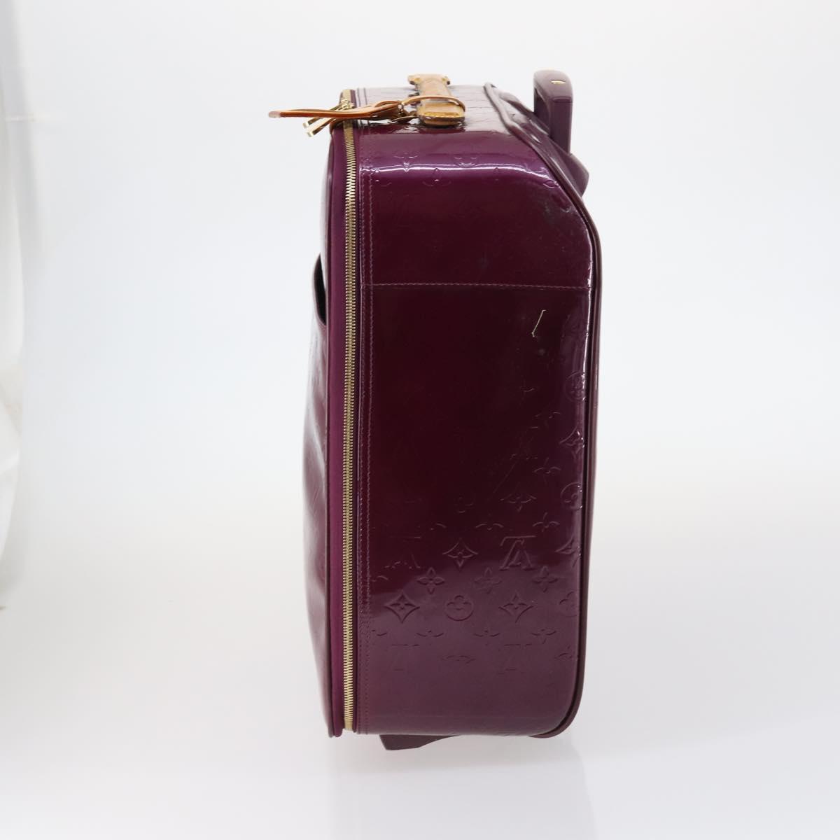 LOUIS VUITTON Monogram Vernis Pegas 45 suitcase Violet LV Auth 144675