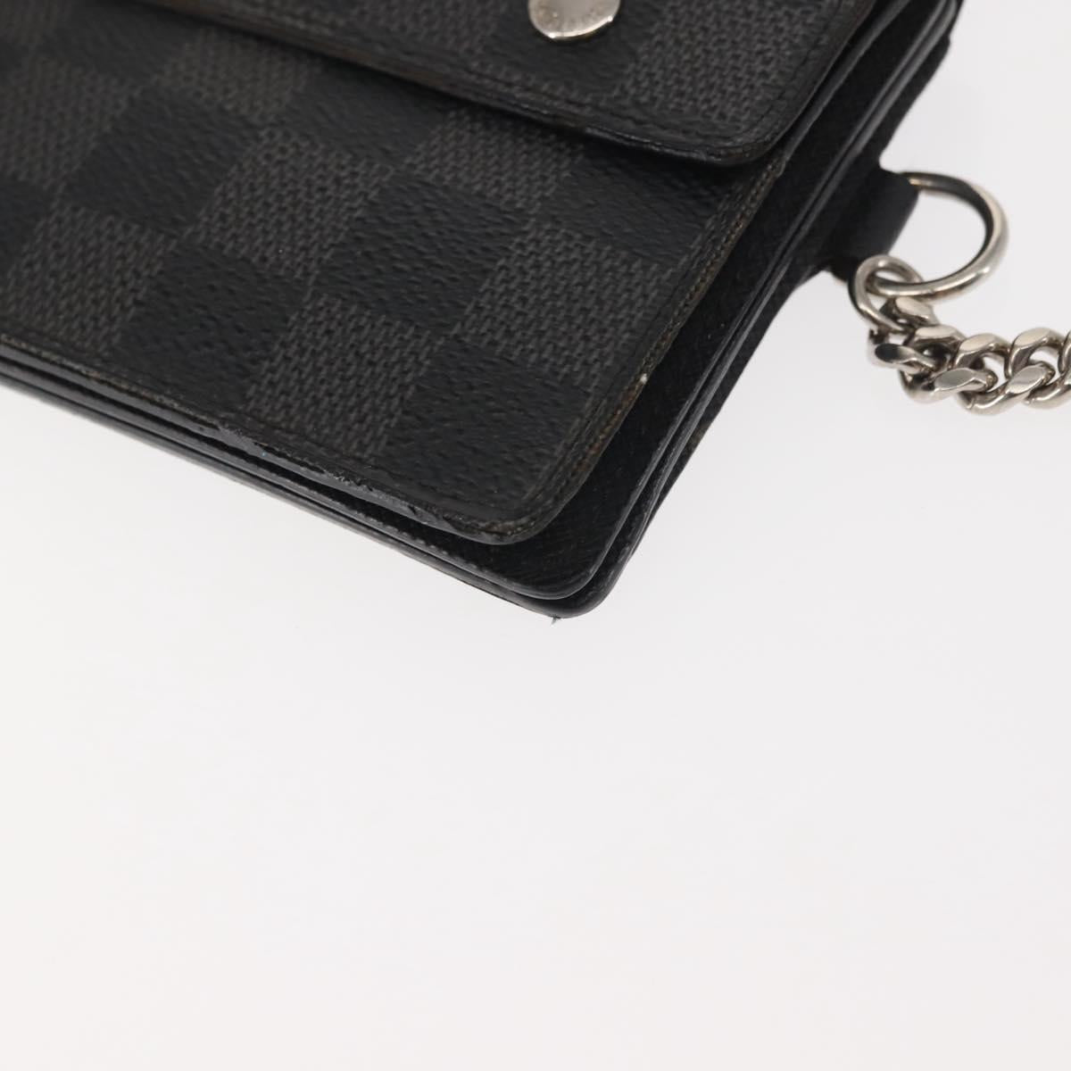 LOUIS VUITTON Damier Graphite Portefeuille Accordion Wallet N60023 Auth 144679
