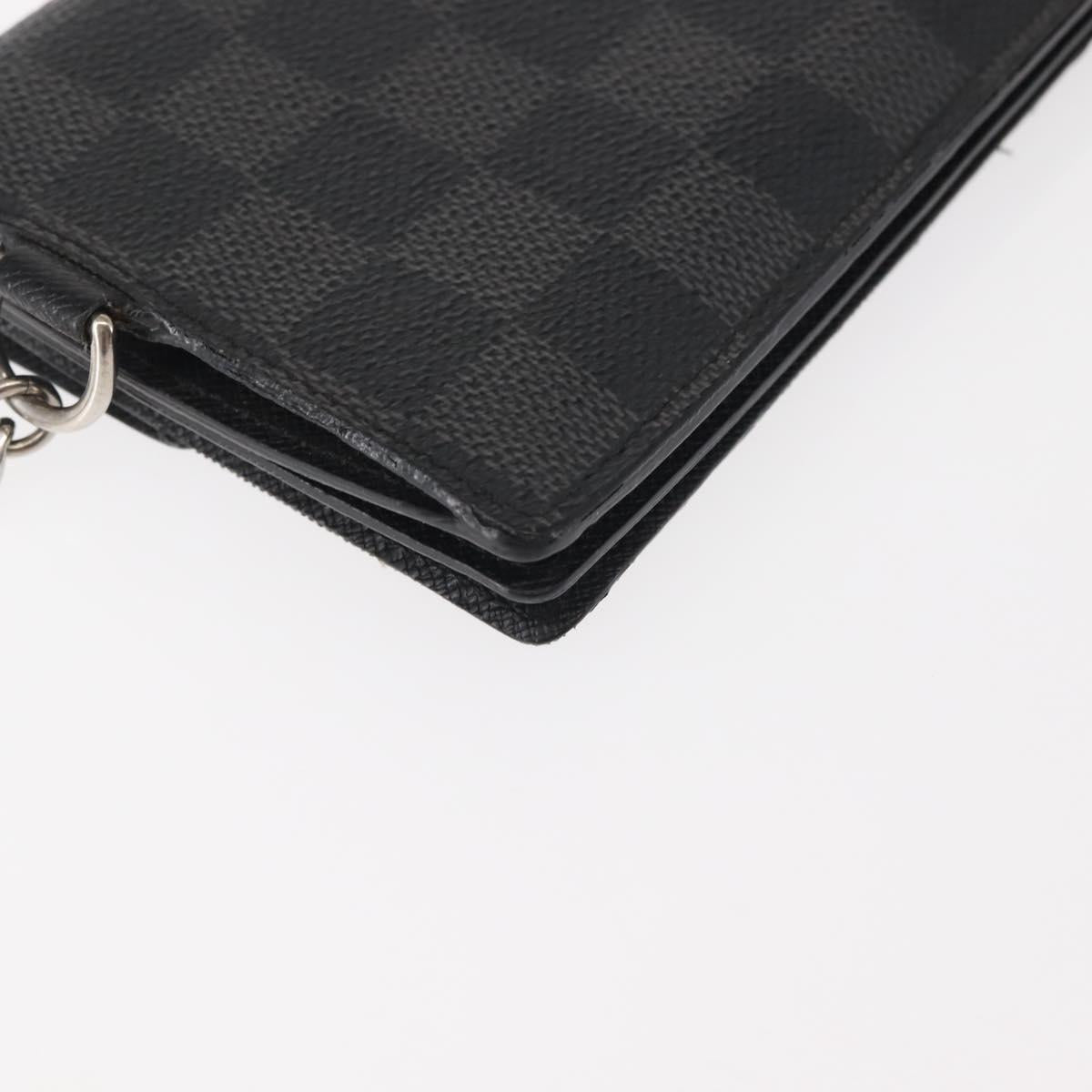 LOUIS VUITTON Damier Graphite Portefeuille Accordion Wallet N60023 Auth 144679