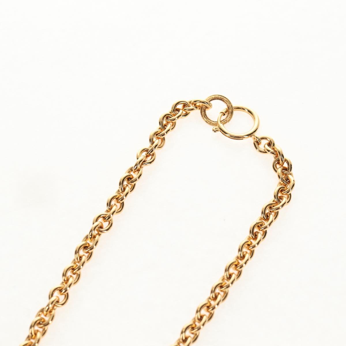 CHANEL COCO Mark Necklace metal Gold CC Auth 144683V