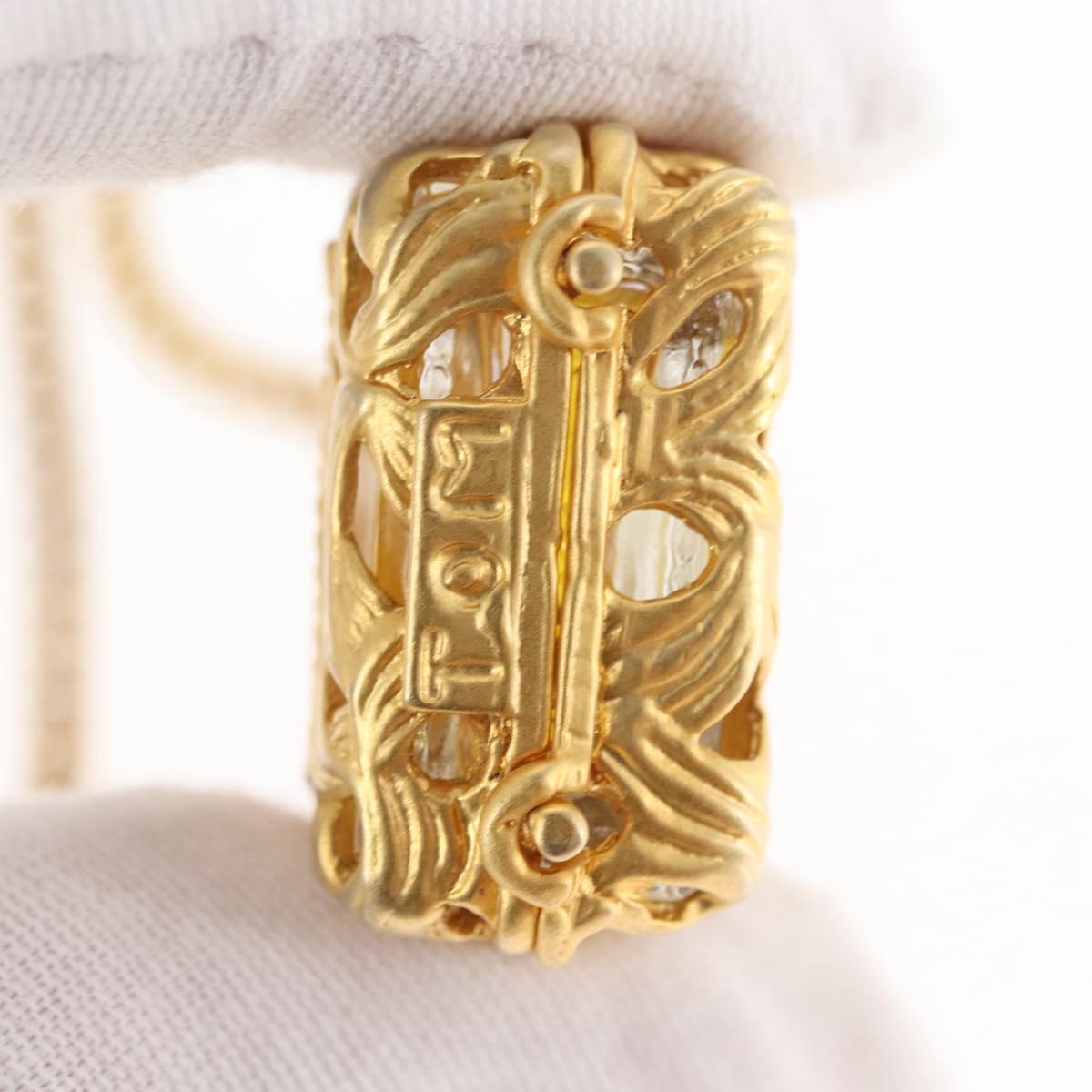CHANEL Perfume Necklace metal Gold CC Auth 144685