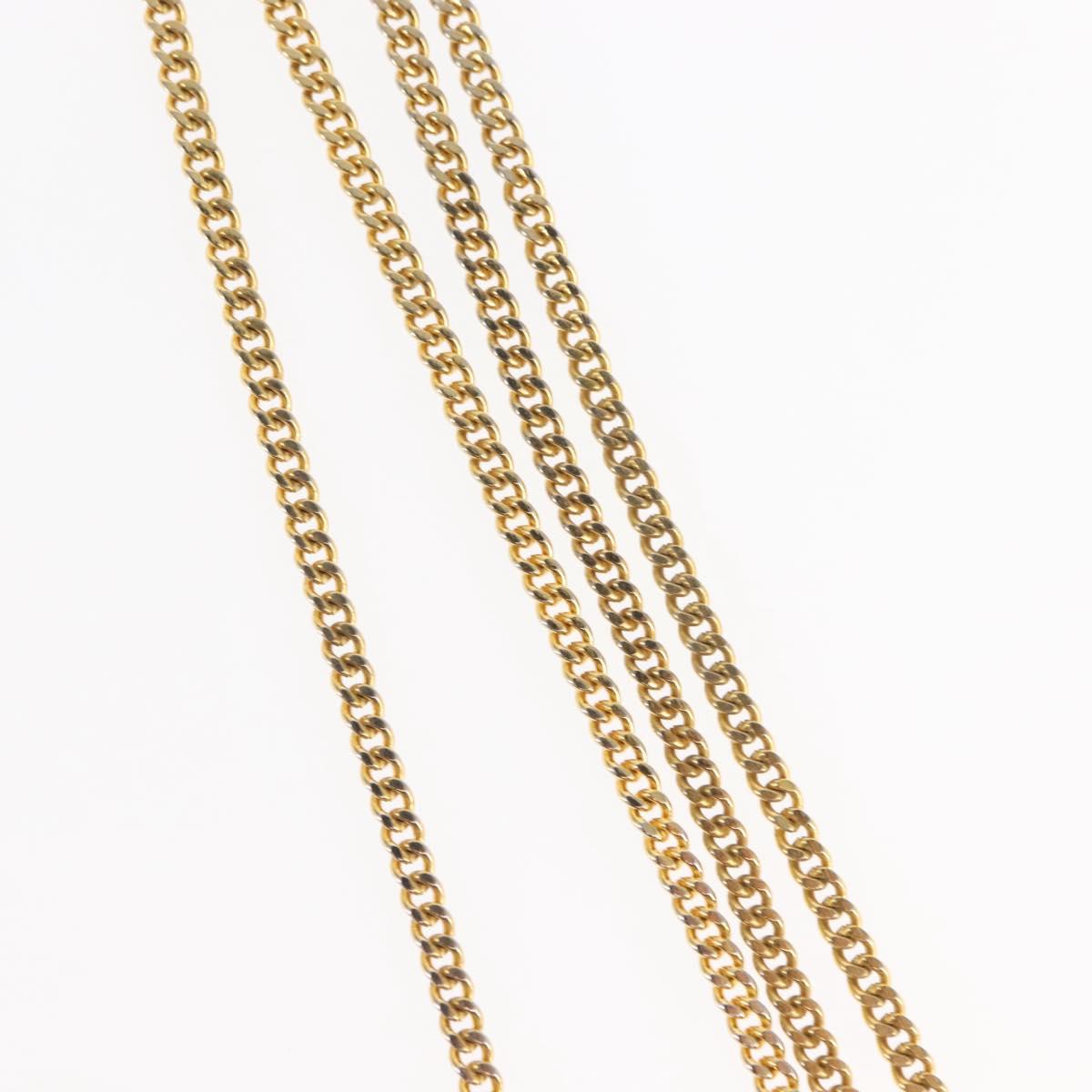 CHANEL Perfume Necklace metal Gold CC Auth 144685