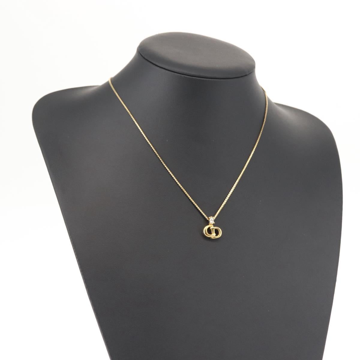 Christian Dior Necklace metal Gold Auth 144688
