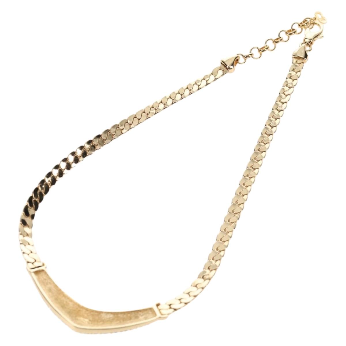 Christian Dior Necklace metal Gold Auth 144702V