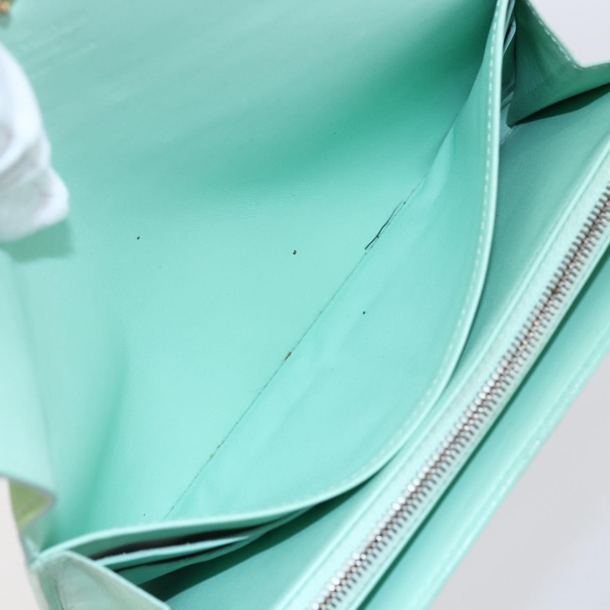 LOUIS VUITTON Monogram Vernis Portefeuille Sarah Wallet Peppermint Auth 144714