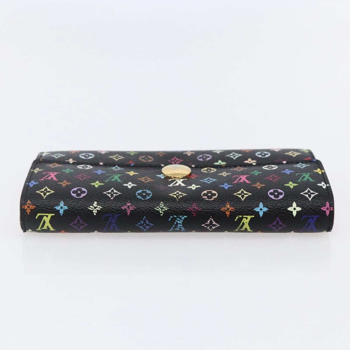 LOUIS VUITTON Multicolor Portefeiulle Sarah Wallet Black M60668 LV Auth 144715