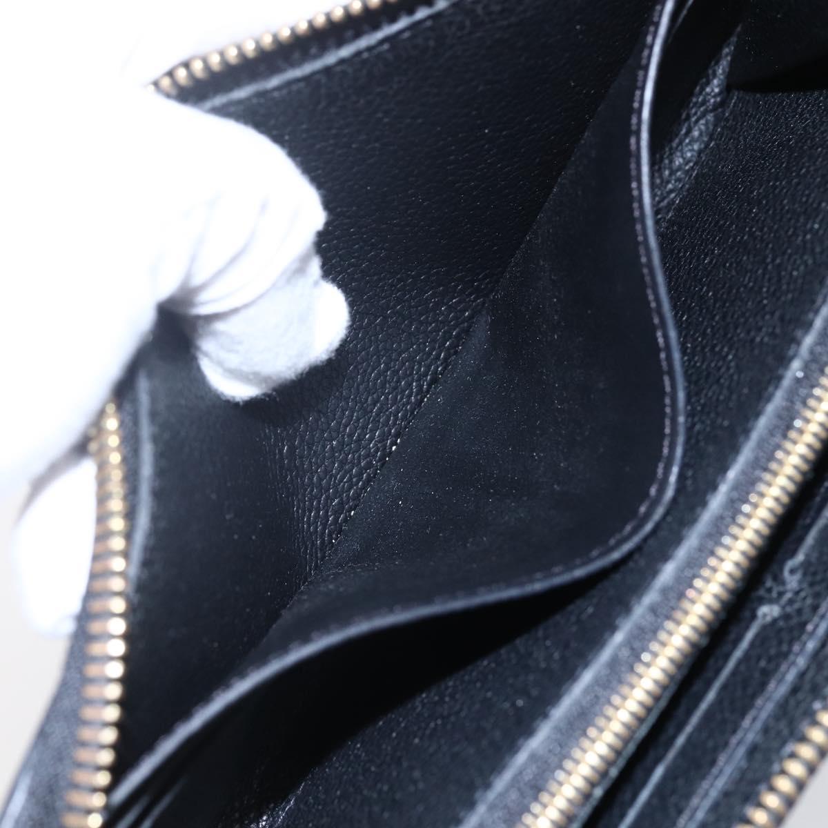 LOUIS VUITTON Monogram Empreinte Zippy Wallet Wallet Black M61864 LV Auth 144716