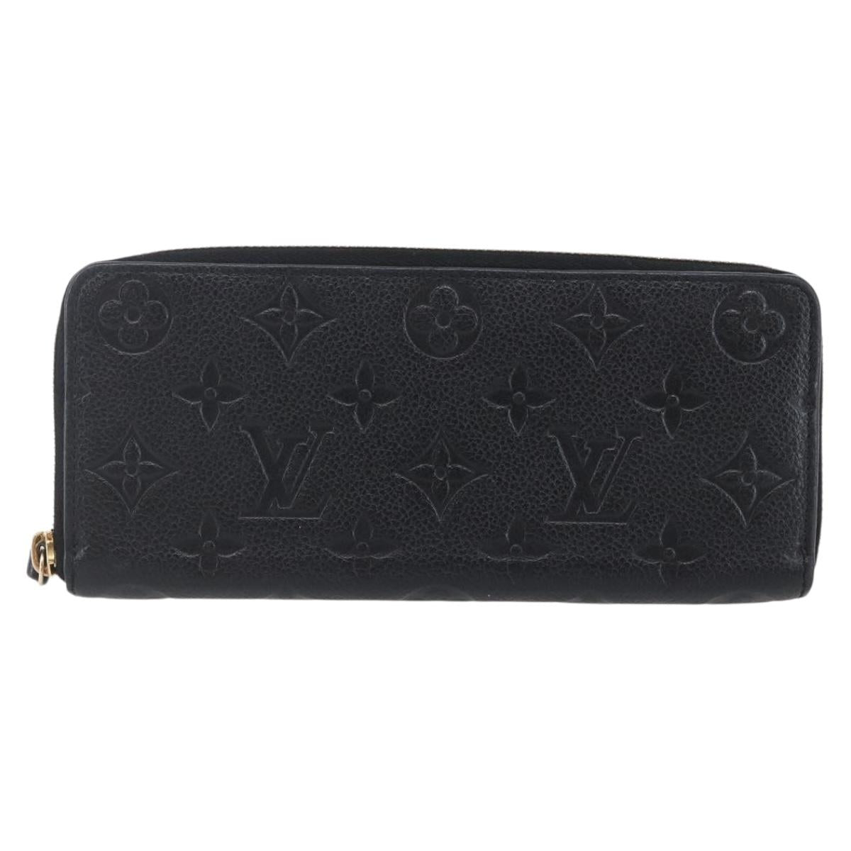 LOUIS VUITTON Monogram Empreinte Zippy Wallet Wallet Black M61864 LV Auth 144716