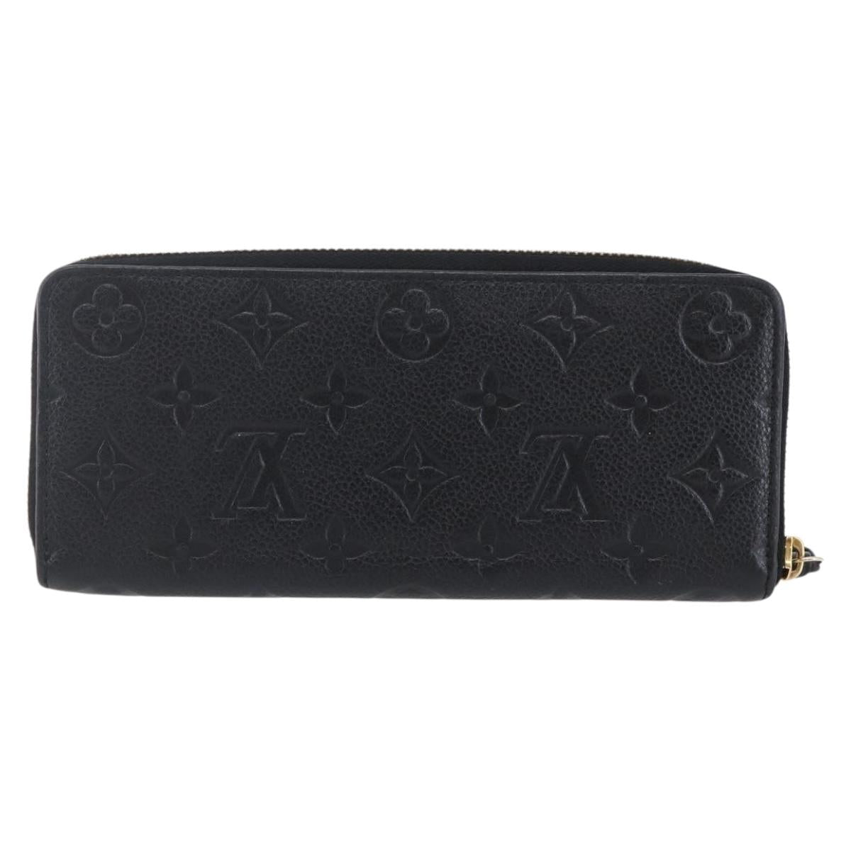LOUIS VUITTON Monogram Empreinte Zippy Wallet Wallet Black M61864 LV Auth 144716
