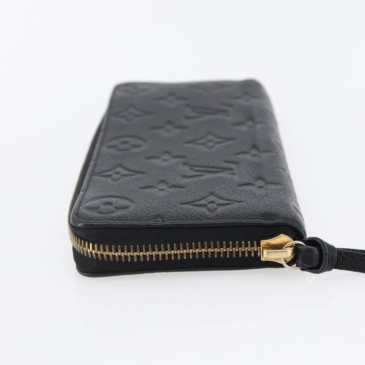 LOUIS VUITTON Monogram Empreinte Zippy Wallet Wallet Black M61864 LV Auth 144716