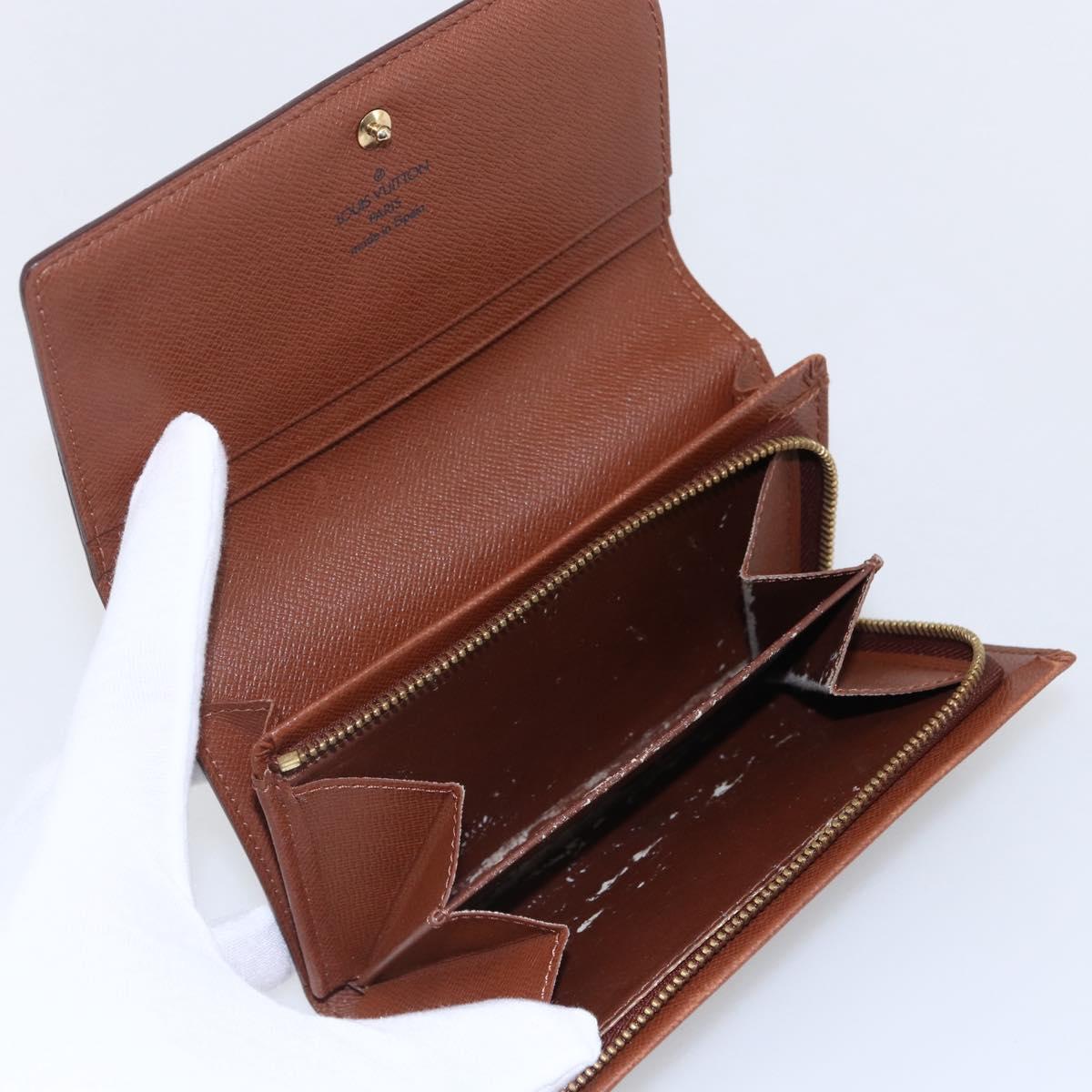 LOUIS VUITTON Monogram Porte Monnaie Billets Tresor Wallet M61730 LV Auth 144718