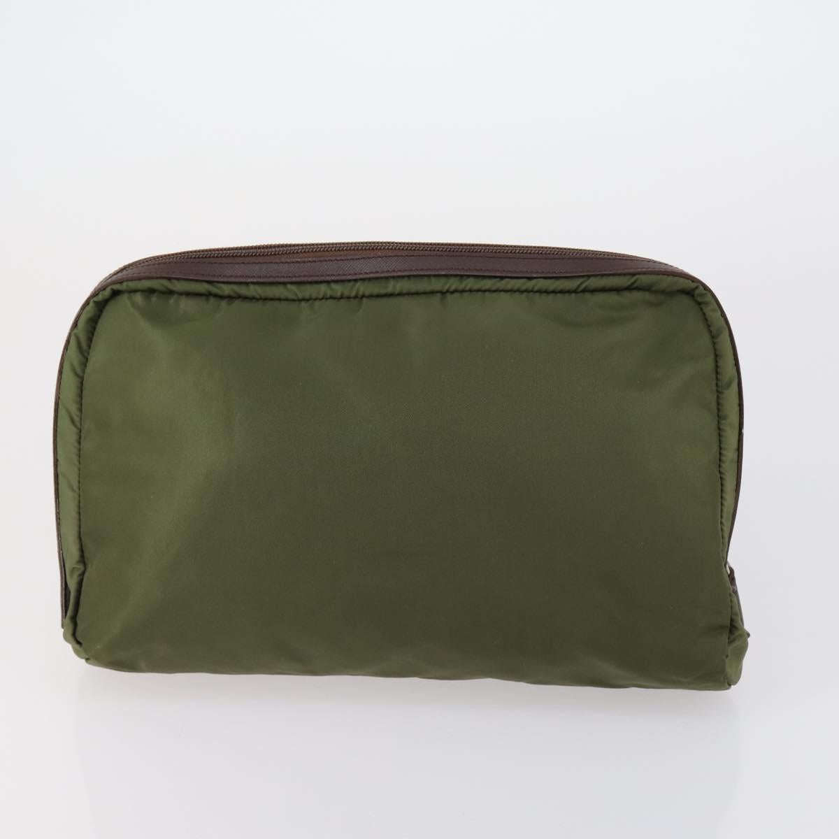 PRADA Pouch Bag Nylon 3Set Green Khaki Light green Auth 144723