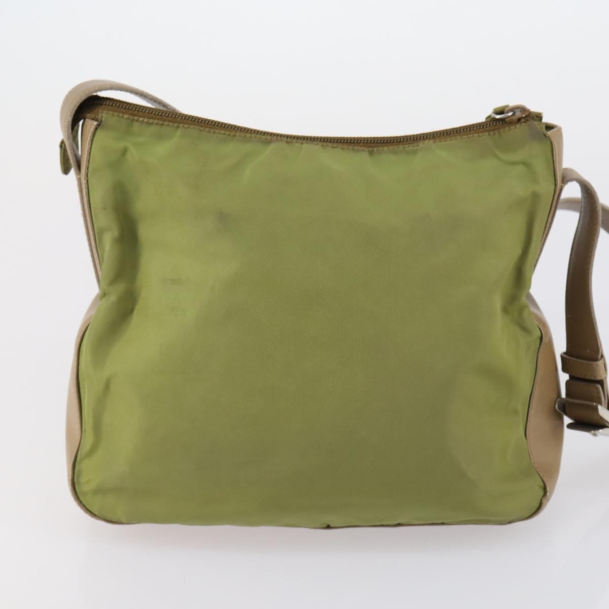 PRADA Pouch Bag Nylon 3Set Green Khaki Light green Auth 144723