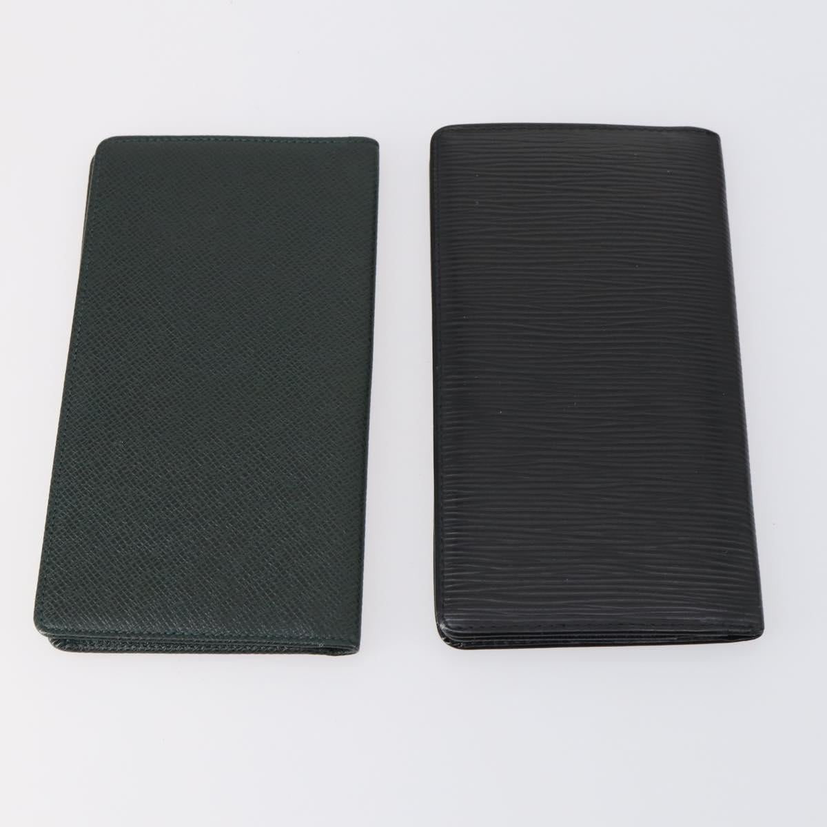 LOUIS VUITTON Epi Vernis Taiga Wallet 7 Set Red Black Brown LV Auth 144728