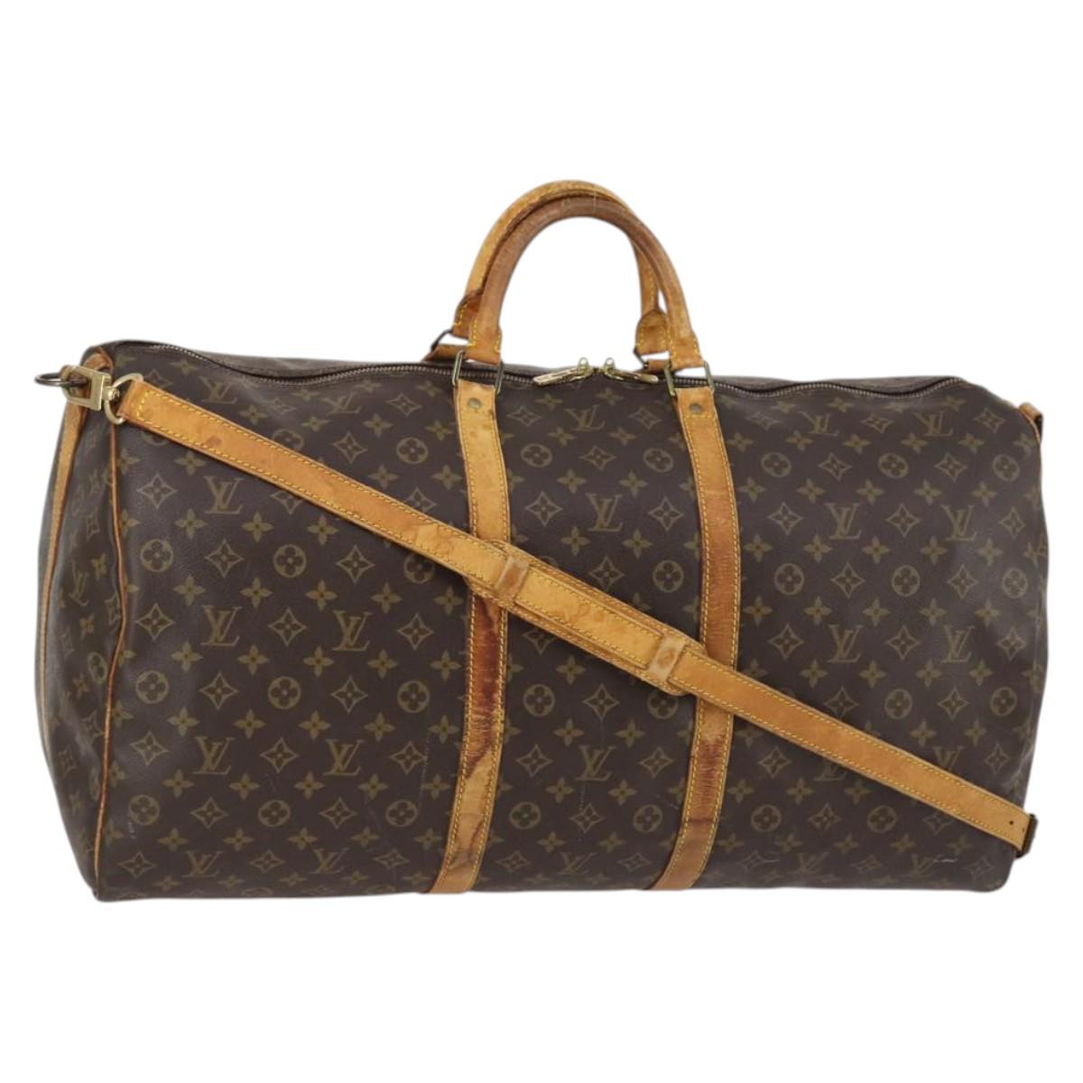 LOUIS VUITTON Monogram Keepall Bandouliere 60 Boston Bag M41412 LV Auth 144769