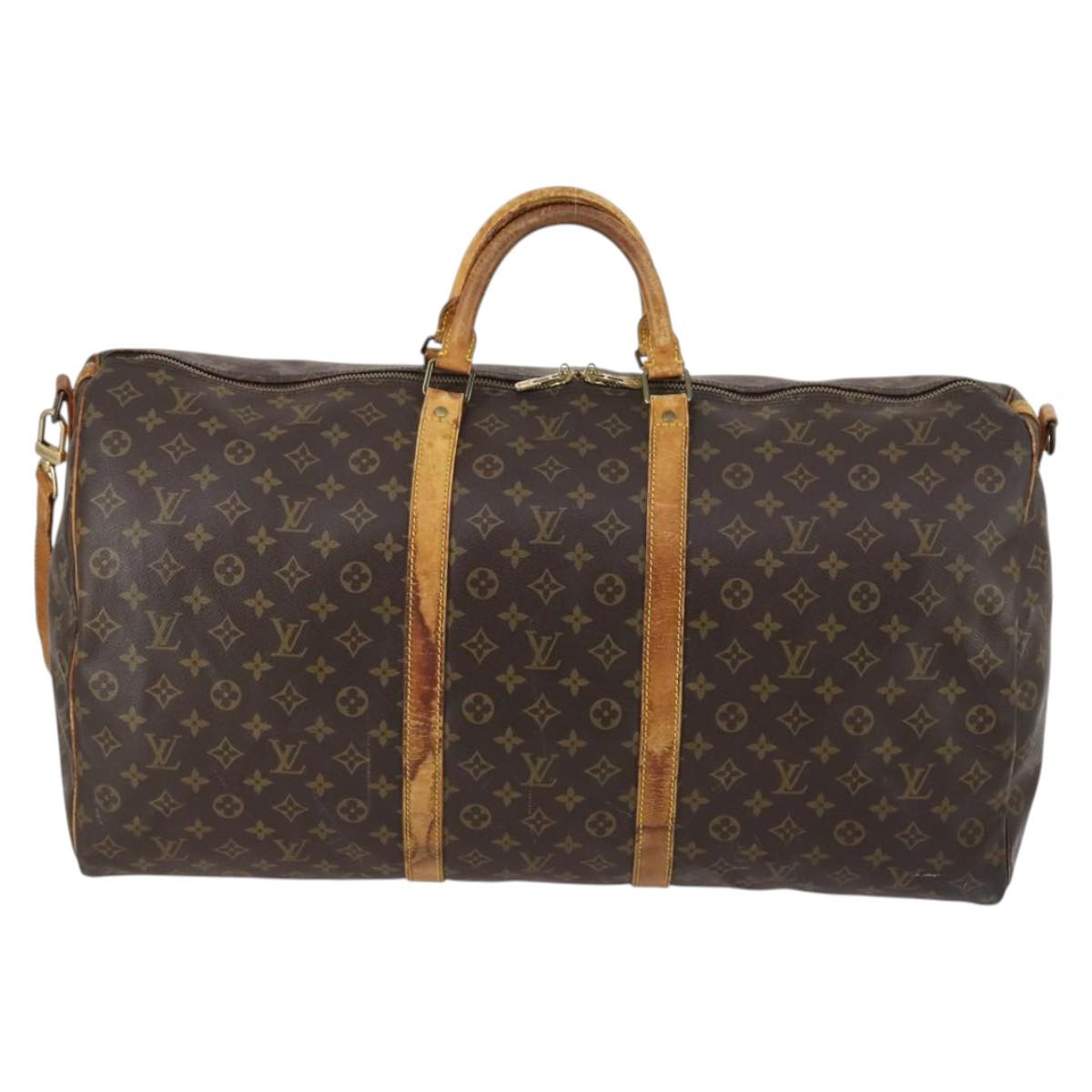 LOUIS VUITTON Monogram Keepall Bandouliere 60 Boston Bag M41412 LV Auth 144769