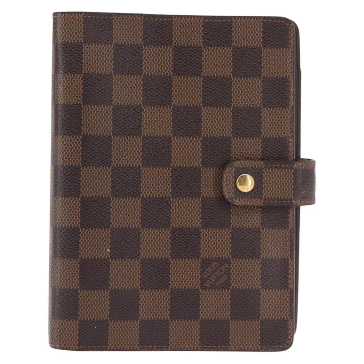 LOUIS VUITTON Damier Ebene Agenda MM Day Planner Cover R20240 LV Auth 144772