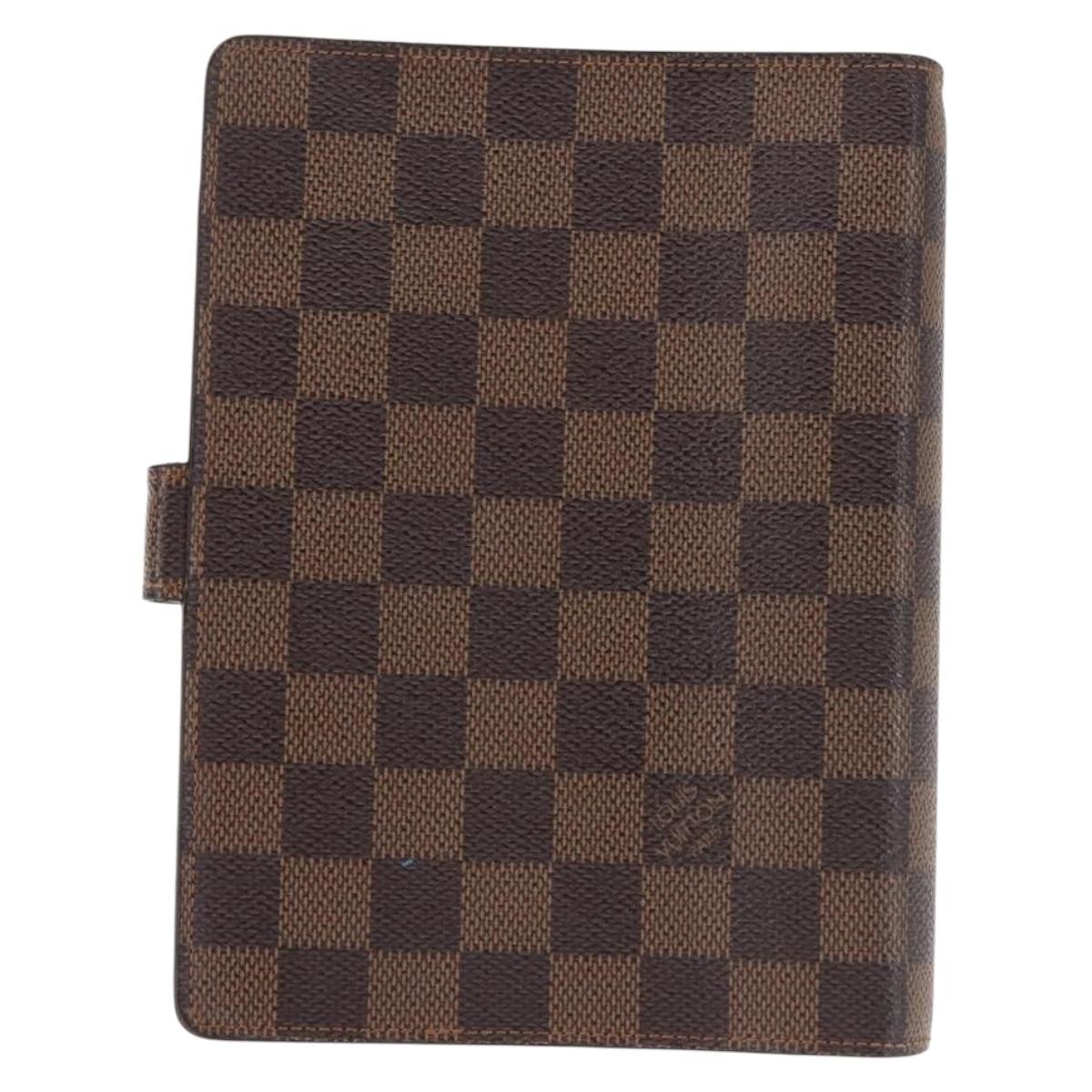 LOUIS VUITTON Damier Ebene Agenda MM Day Planner Cover R20240 LV Auth 144772