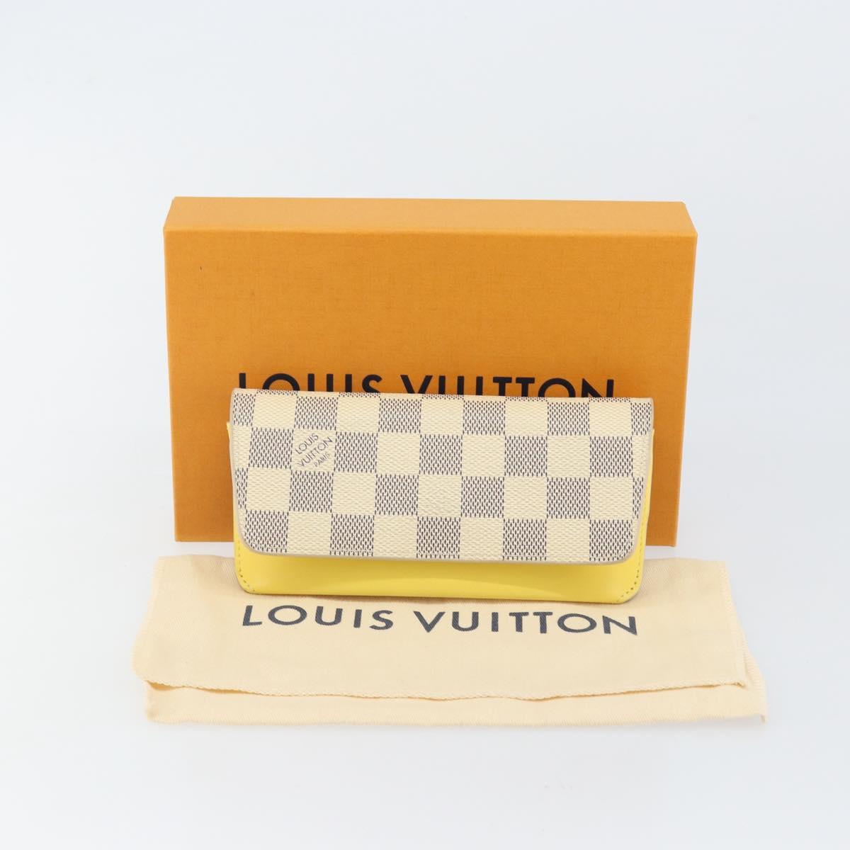 LOUIS VUITTON Damier Azur Etui Lunette Woody Glasses Case GI0388 LV Auth 144773