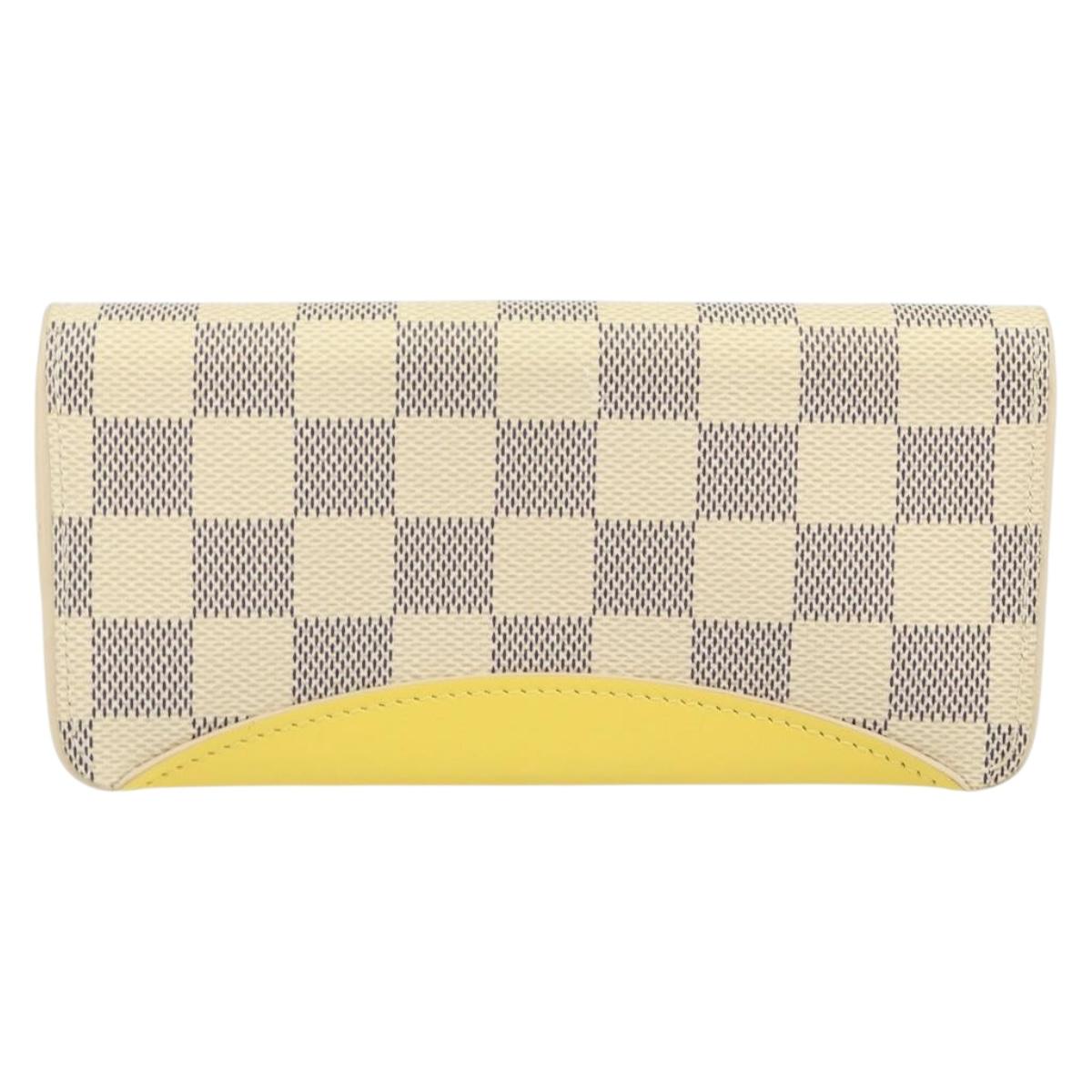 LOUIS VUITTON Damier Azur Etui Lunette Woody Glasses Case GI0388 LV Auth 144774
