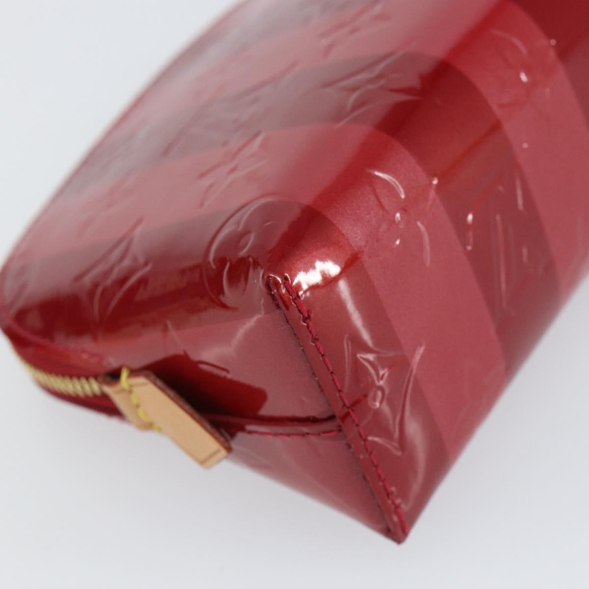 LOUIS VUITTON Vernis Rayure Pochette Cosmetic Pomme D'amour M91721 Auth 144780
