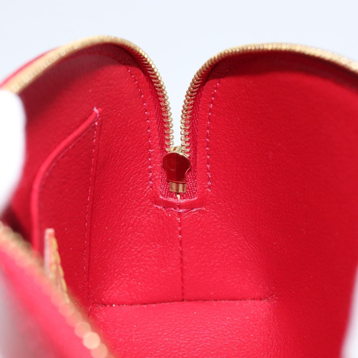 LOUIS VUITTON Vernis Rayure Pochette Cosmetic Pomme D'amour M91721 Auth 144780