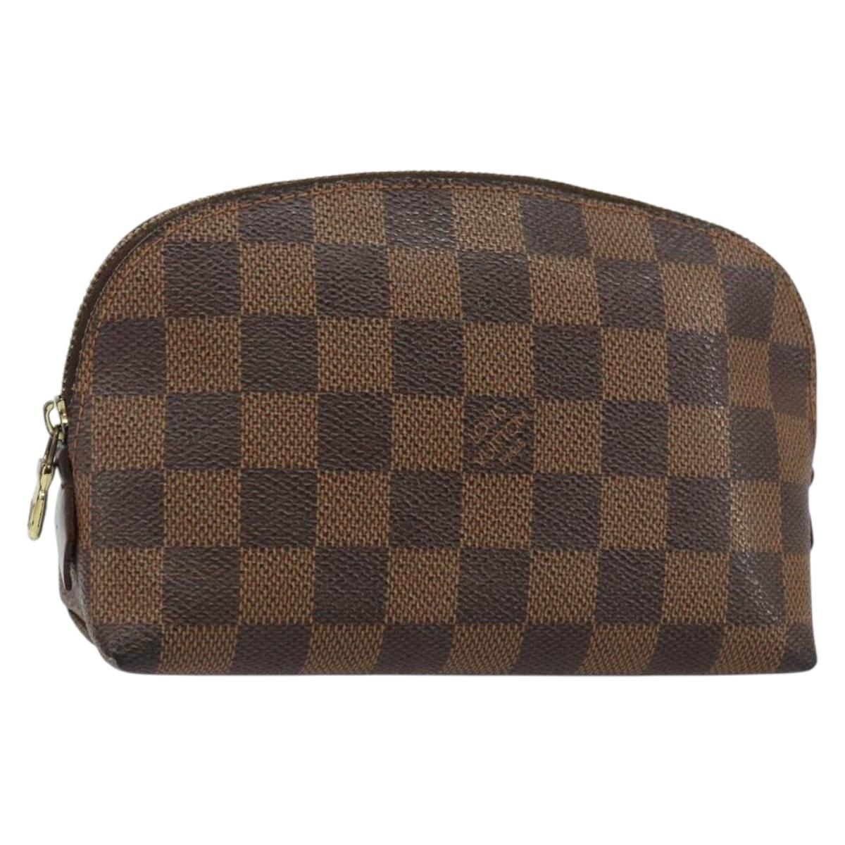 LOUIS VUITTON Damier Ebene Pochette Cosmetic PM Pouch N47516 LV Auth 144781
