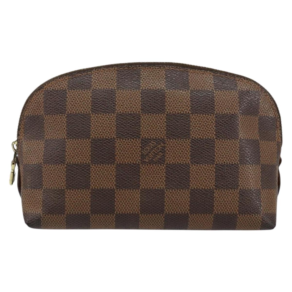 LOUIS VUITTON Damier Ebene Pochette Cosmetic PM Pouch N47516 LV Auth 144781