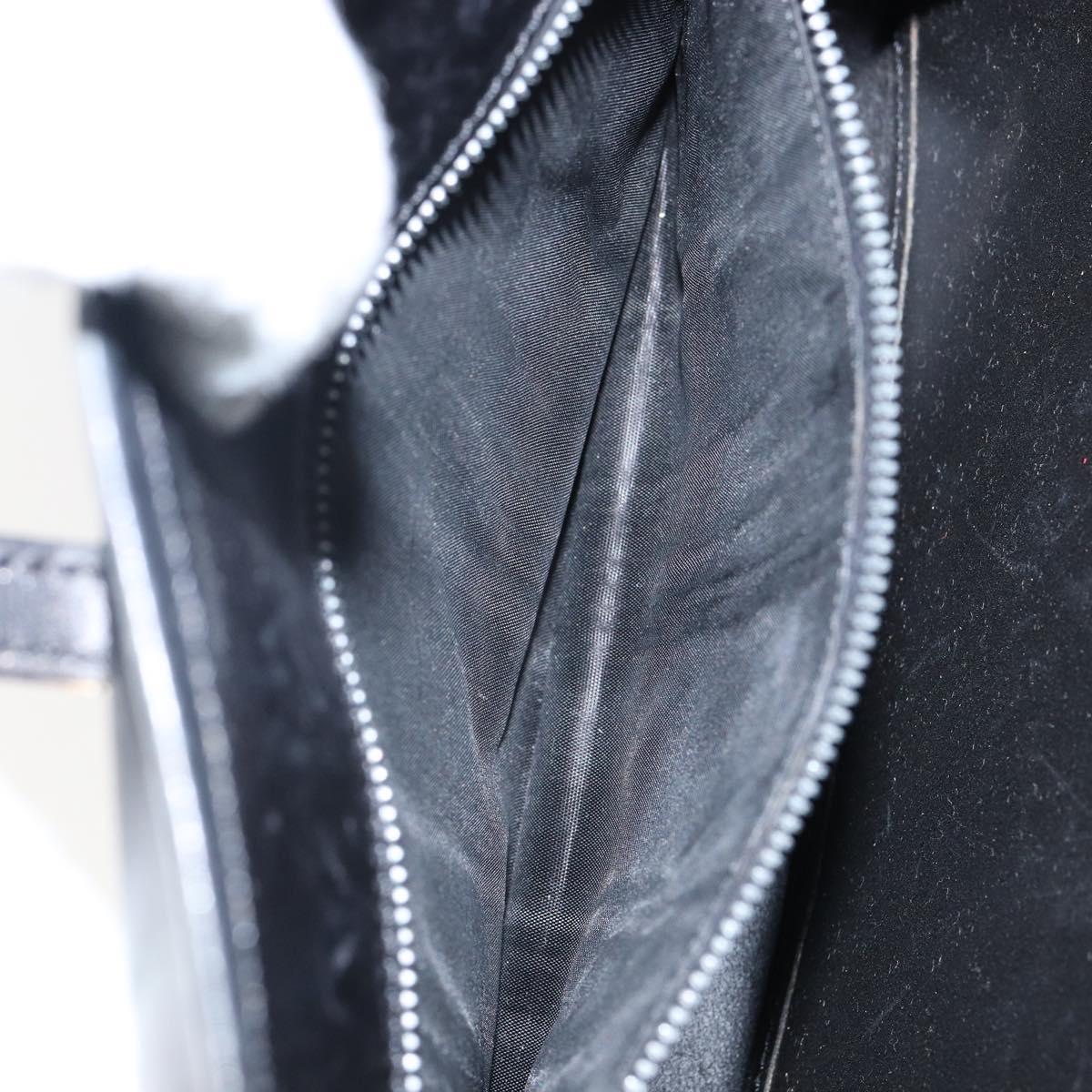 CELINE Hand Bag Leather Black Gold Auth 144782