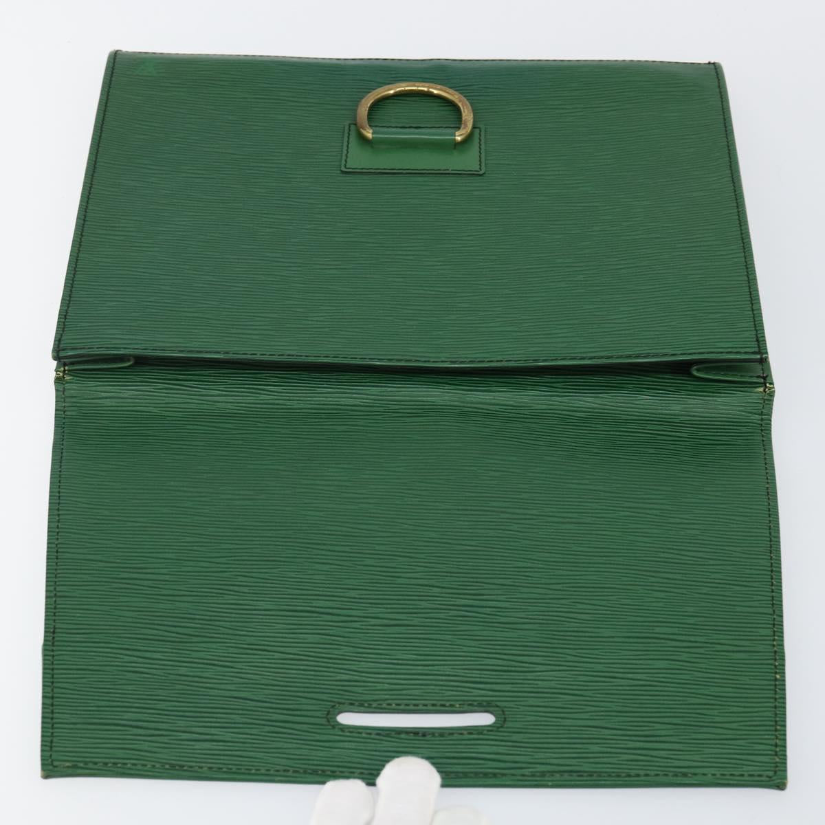 LOUIS VUITTON Epi Jena Clutch Bag Green M52724 LV Auth 144783