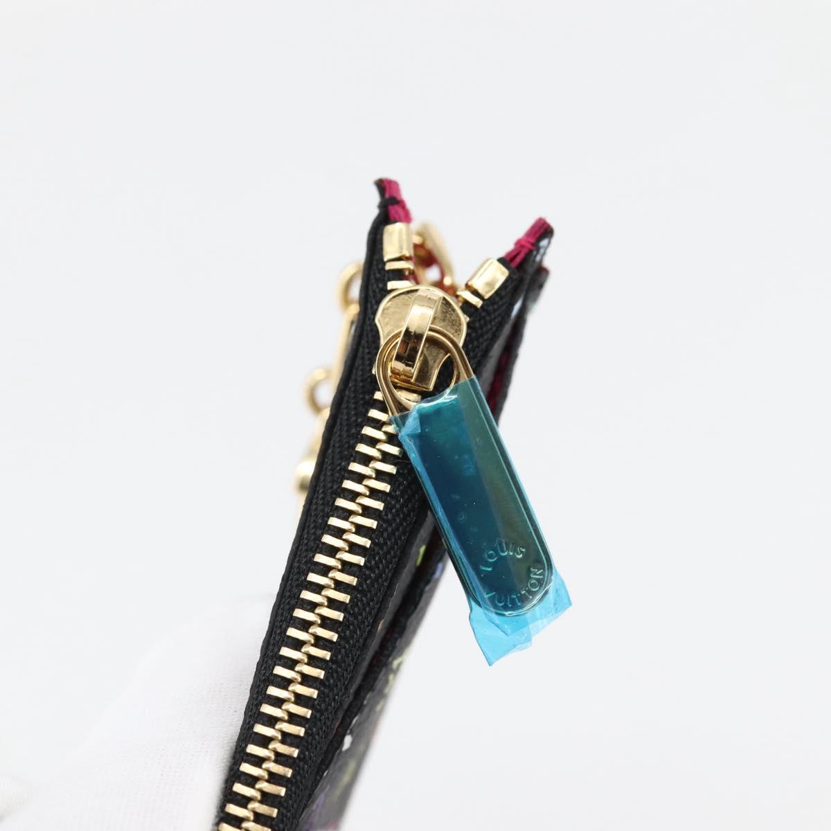 LOUIS VUITTON Multicolor Pochette ClesNM Coin Purse Black M60279 LV Auth 144785V