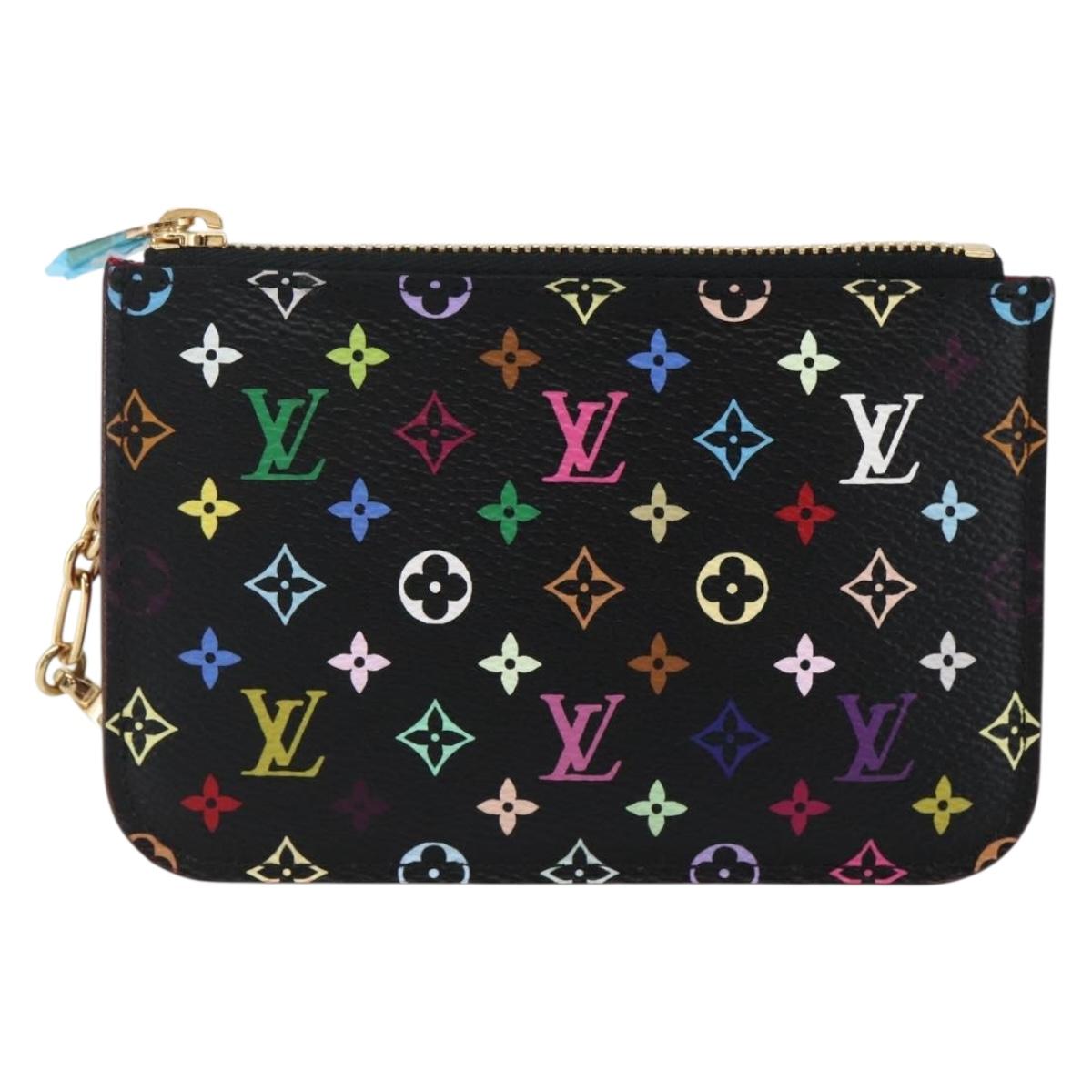 LOUIS VUITTON Multicolor Pochette ClesNM Coin Purse Black M60279 LV Auth 144785V