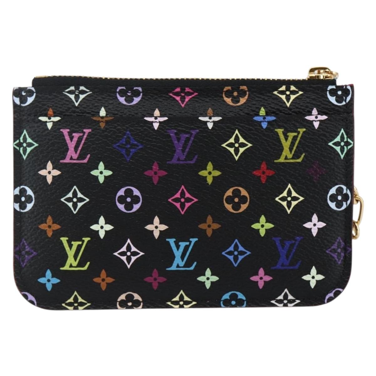 LOUIS VUITTON Multicolor Pochette ClesNM Coin Purse Black M60279 LV Auth 144785V