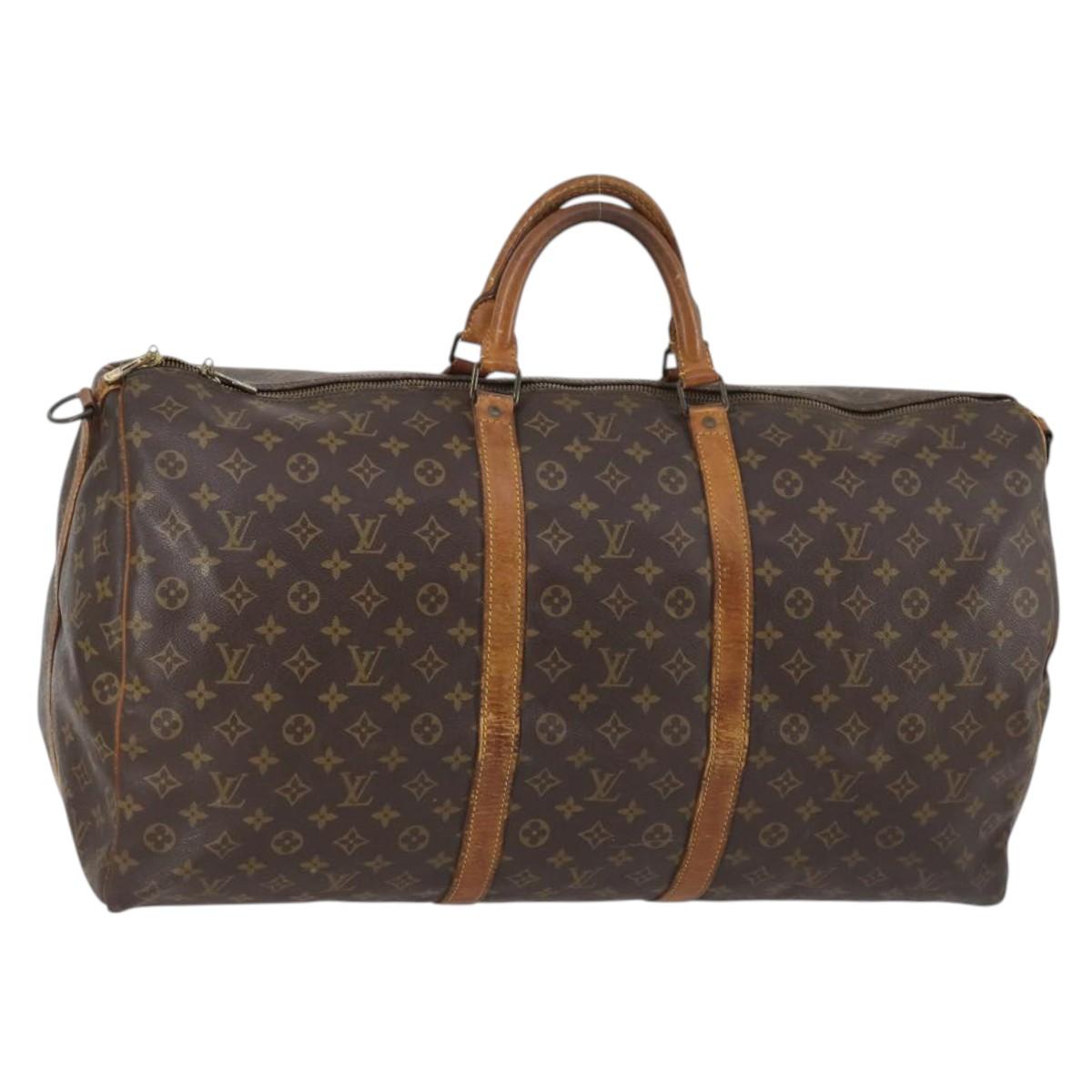 LOUIS VUITTON Monogram Keepall Bandouliere 60 Boston Bag M41412 LV Auth 144792