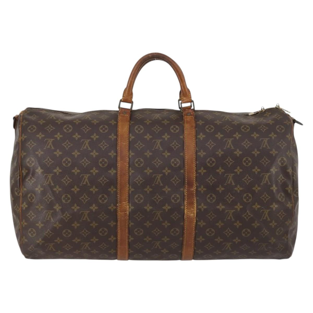 LOUIS VUITTON Monogram Keepall Bandouliere 60 Boston Bag M41412 LV Auth 144792