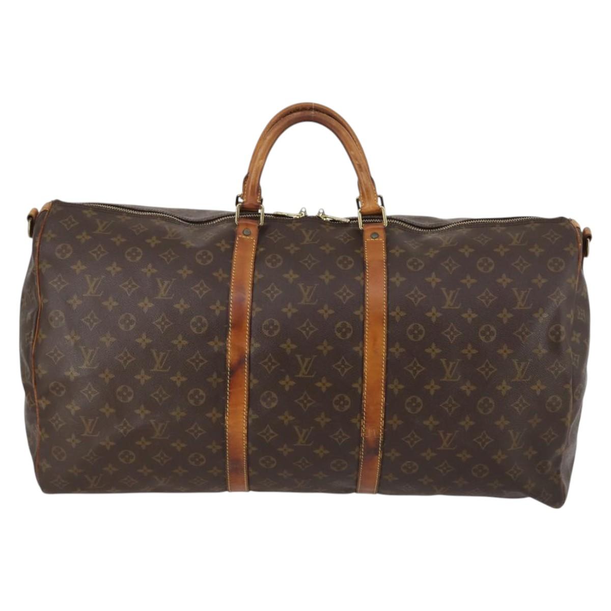 LOUIS VUITTON Monogram Keepall Bandouliere 60 Boston Bag M41412 LV Auth 144793