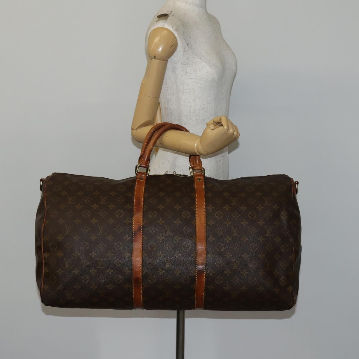 LOUIS VUITTON Monogram Keepall Bandouliere 60 Boston Bag M41412 LV Auth 144793