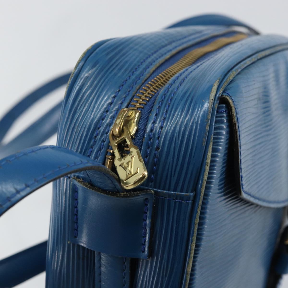 LOUIS VUITTON Epi June Feuille Shoulder Bag Blue M52155 LV Auth 144802
