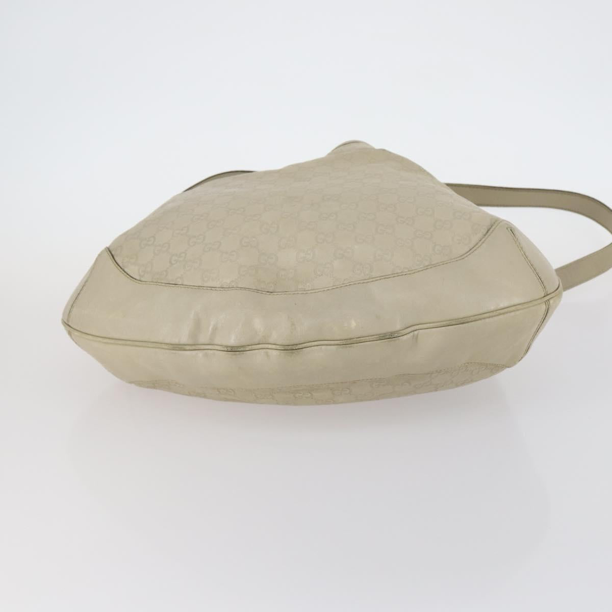 GUCCI Bamboo GG Canvas Guccissima Hand Bag Leather 2way Beige Gold Auth 144806