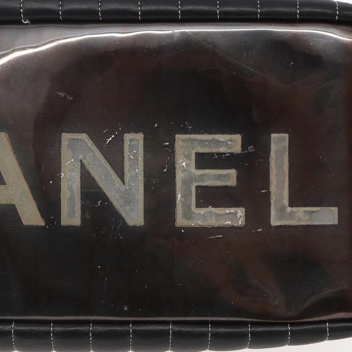 CHANEL New Mademoiselle Chain Tote Bag Leather Black Silver CC Auth 144808