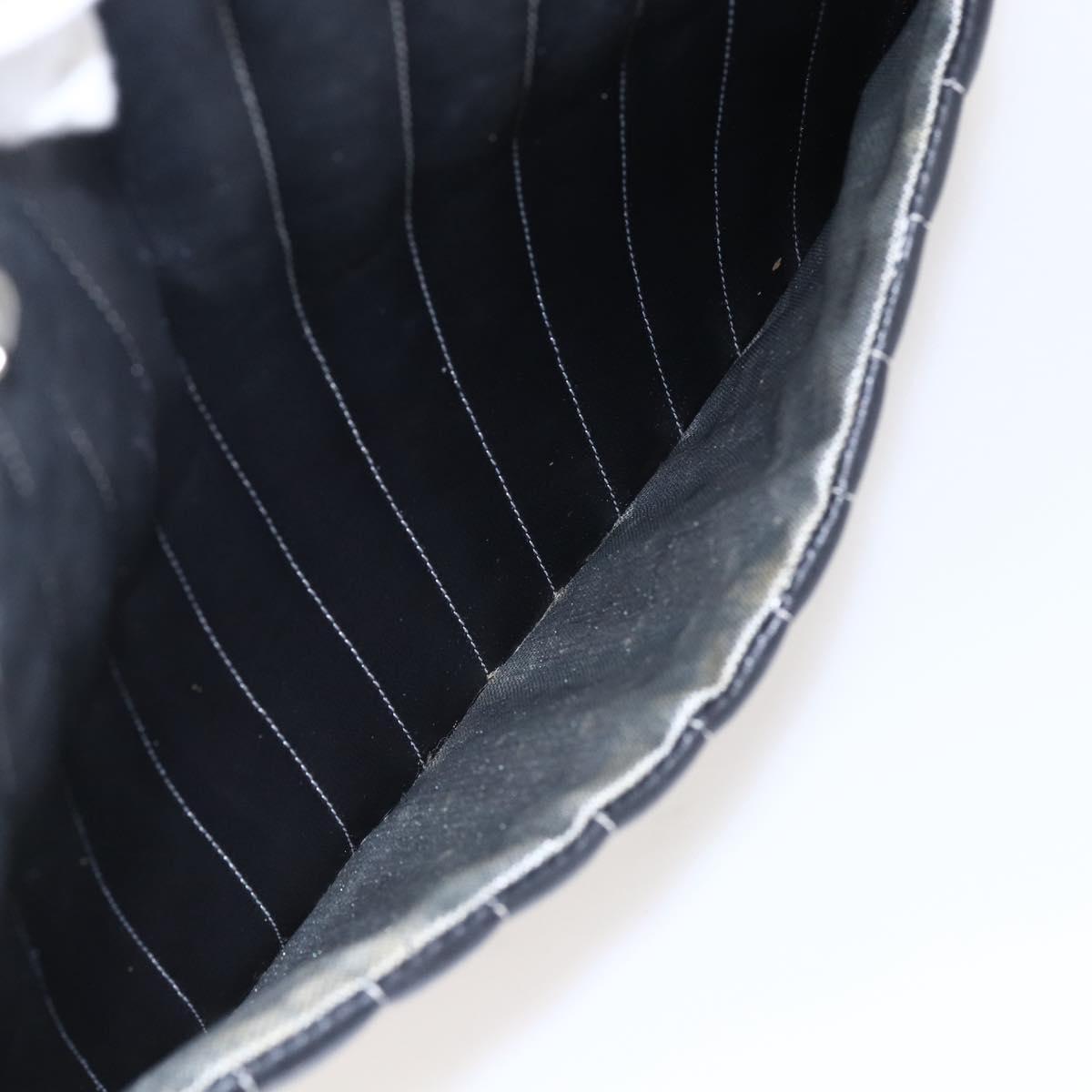 CHANEL New Mademoiselle Chain Tote Bag Leather Black Silver CC Auth 144808