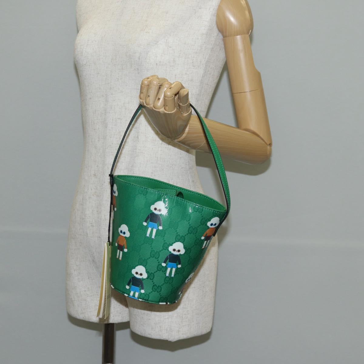 GUCCI GG Crystal Children's Kim Seung Yeon Bag Gold Green 752356 Auth 144816V