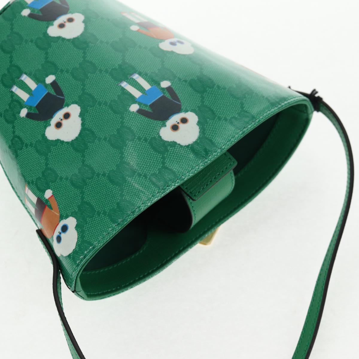 GUCCI GG Crystal Children's Kim Seung Yeon Bag Gold Green 752356 Auth 144816V